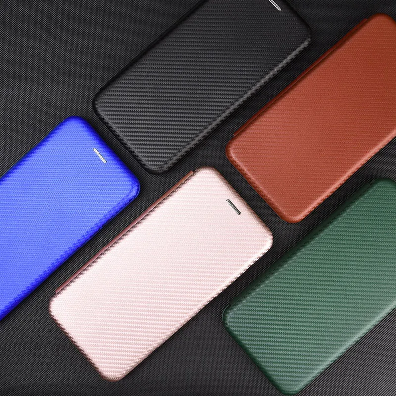 Carbon Fiber Magnetic Flip Cover Case for IPhone 15 14 13 12 Pro Max Mini 11 SE XS XR X Max 6 6S 7 8 Plus Wallet Card Holder