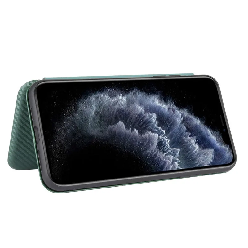 Carbon Fiber Magnetic Flip Cover Case for IPhone 15 14 13 12 Pro Max Mini 11 SE XS XR X Max 6 6S 7 8 Plus Wallet Card Holder