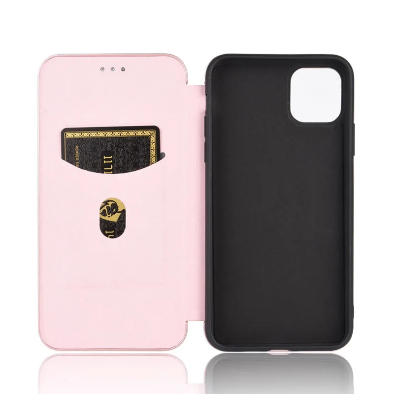Carbon Fiber Magnetic Flip Cover Case for IPhone 15 14 13 12 Pro Max Mini 11 SE XS XR X Max 6 6S 7 8 Plus Wallet Card Holder
