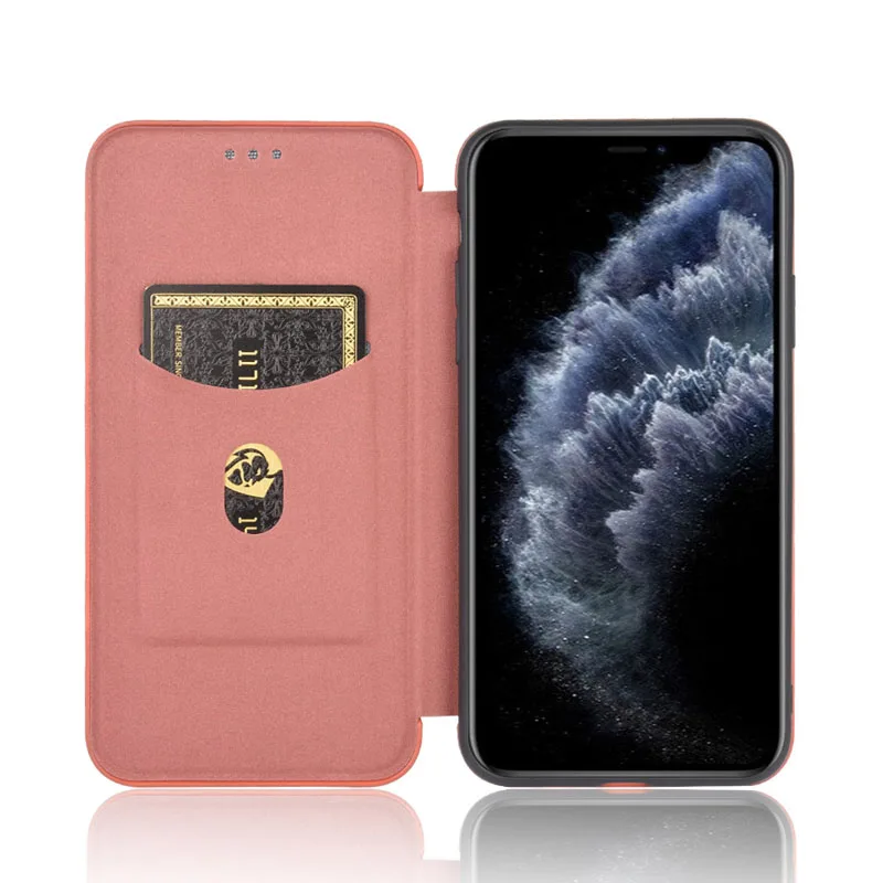 Carbon Fiber Magnetic Flip Cover Case for IPhone 15 14 13 12 Pro Max Mini 11 SE XS XR X Max 6 6S 7 8 Plus Wallet Card Holder