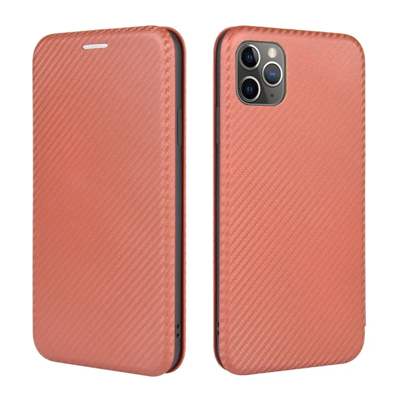 Carbon Fiber Magnetic Flip Cover Case for IPhone 15 14 13 12 Pro Max Mini 11 SE XS XR X Max 6 6S 7 8 Plus Wallet Card Holder