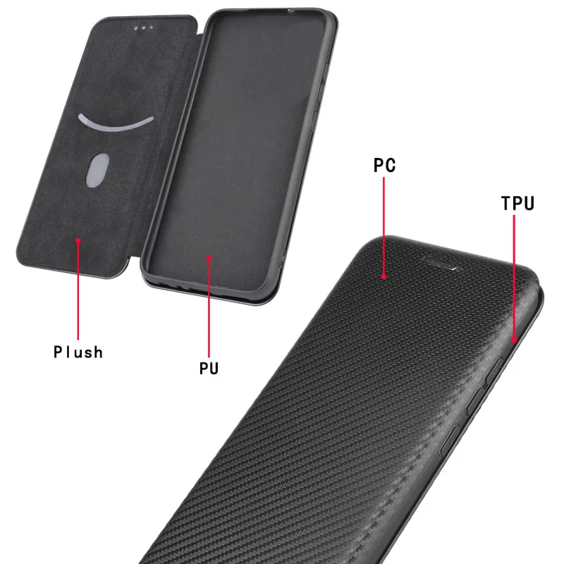 Carbon Fiber Magnetic Flip Cover Case for IPhone 15 14 13 12 Pro Max Mini 11 SE XS XR X Max 6 6S 7 8 Plus Wallet Card Holder