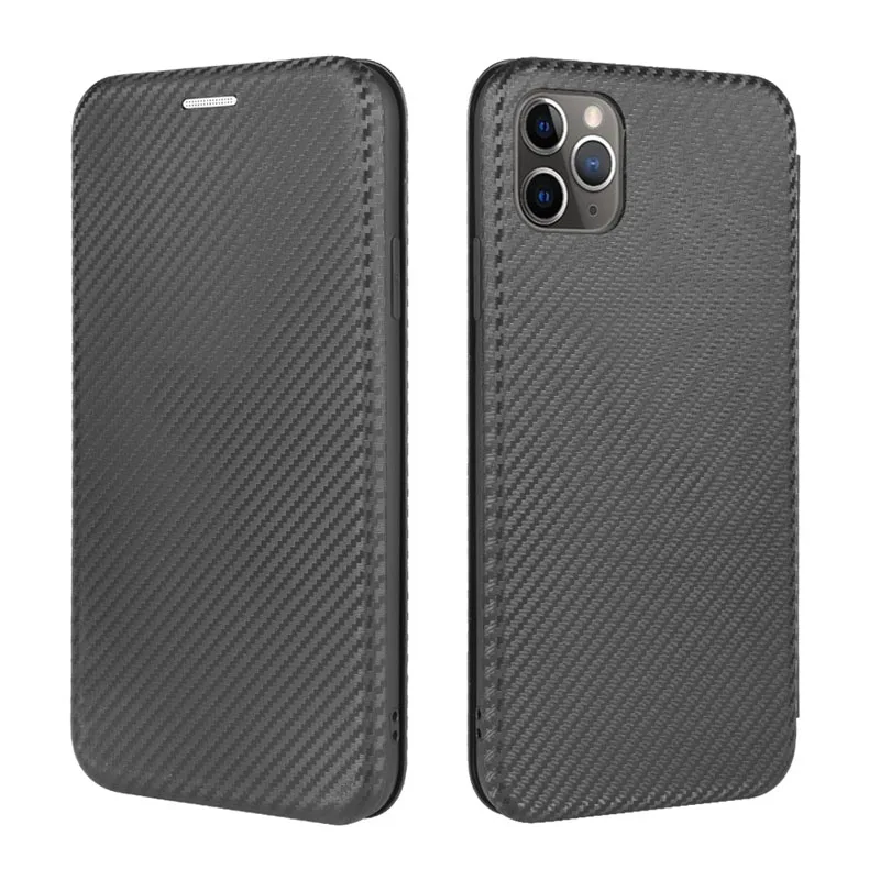 Carbon Fiber Magnetic Flip Cover Case for IPhone 15 14 13 12 Pro Max Mini 11 SE XS XR X Max 6 6S 7 8 Plus Wallet Card Holder