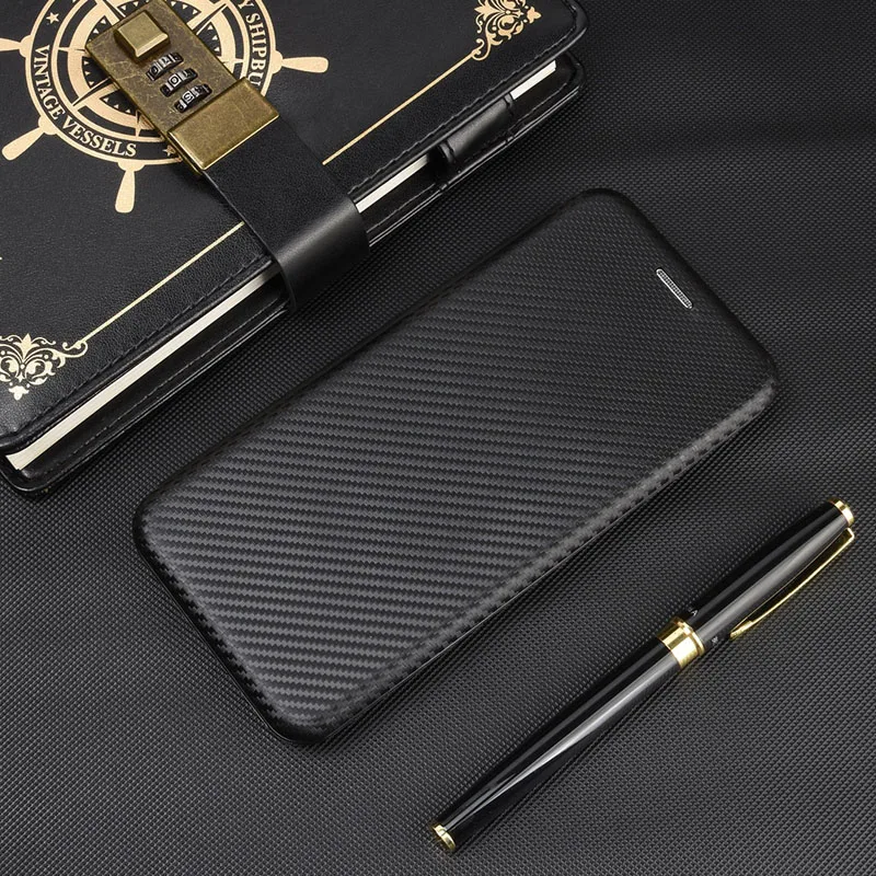 Carbon Fiber Magnetic Flip Cover Case for IPhone 15 14 13 12 Pro Max Mini 11 SE XS XR X Max 6 6S 7 8 Plus Wallet Card Holder