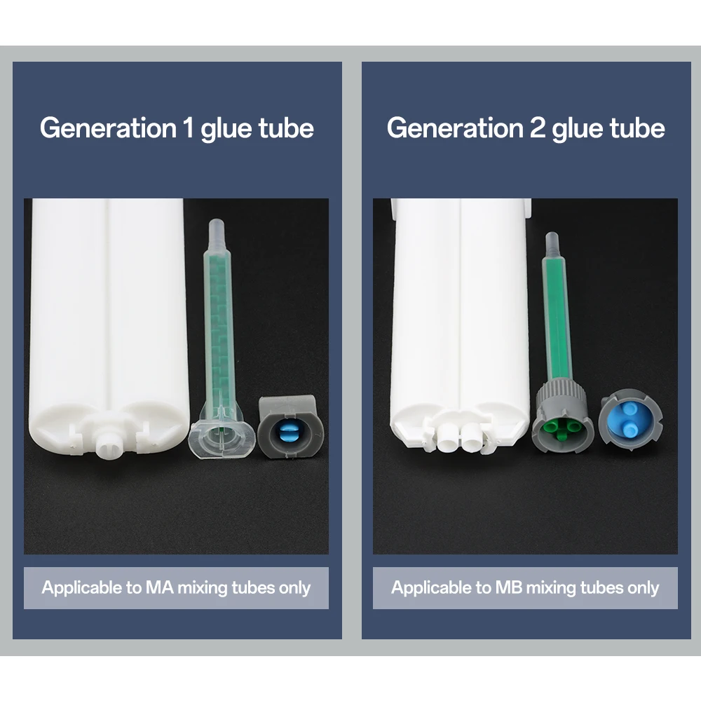 5pcs Epoxy Resin Gun Dual Cartridges Plastic Resin Mixer Dual Cartridges Suitable for 1:1 2:1 10:1 50mlAB Glue Gun