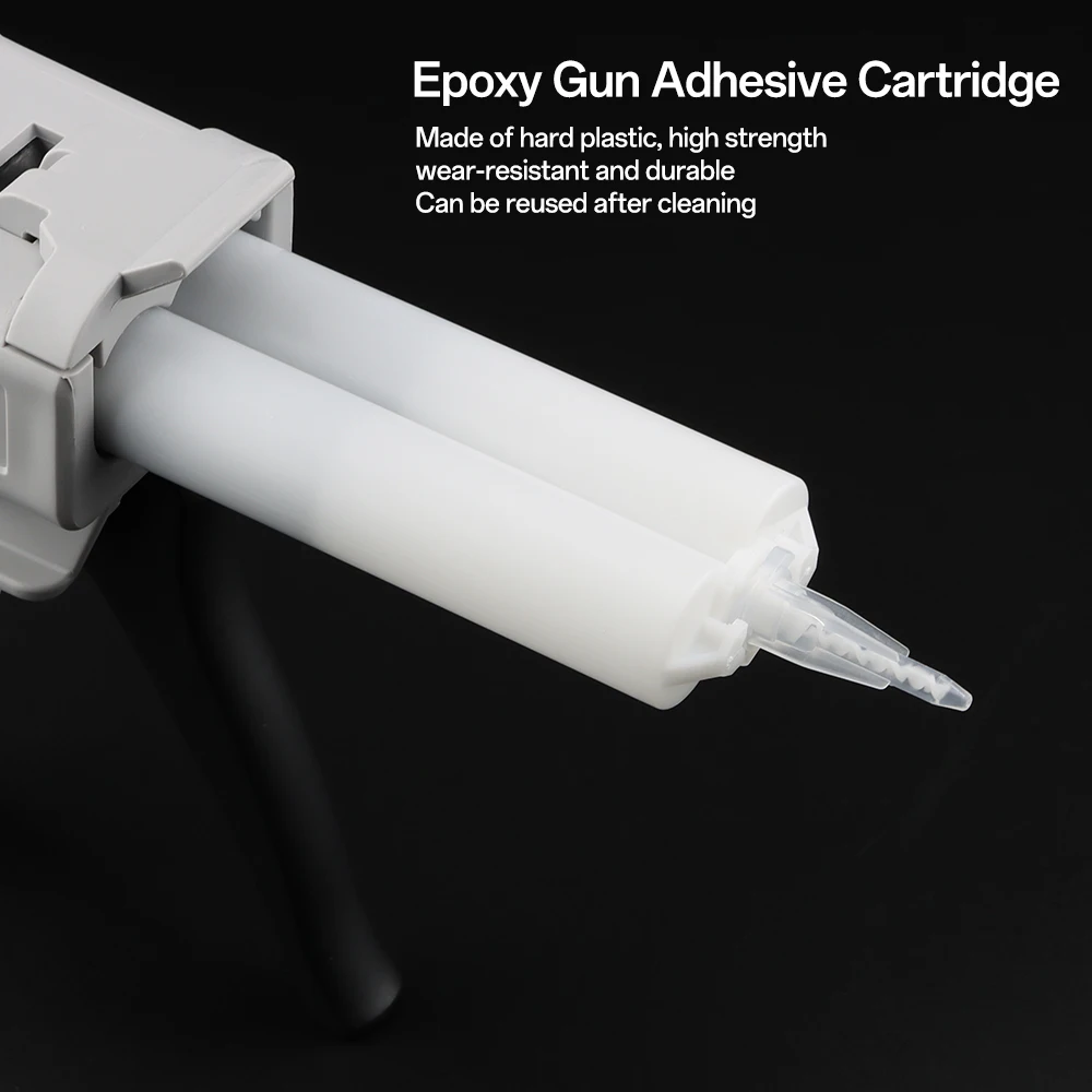 5pcs Epoxy Resin Gun Dual Cartridges Plastic Resin Mixer Dual Cartridges Suitable for 1:1 2:1 10:1 50mlAB Glue Gun