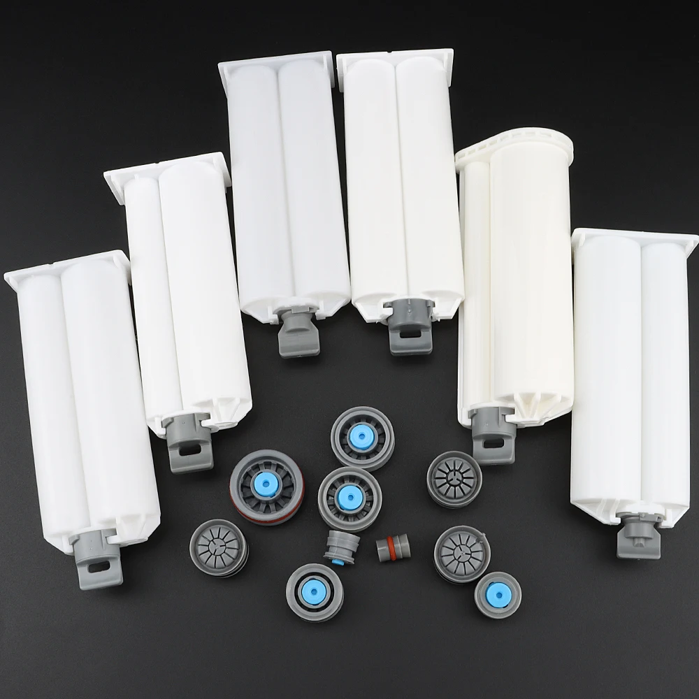 5pcs Epoxy Resin Gun Dual Cartridges Plastic Resin Mixer Dual Cartridges Suitable for 1:1 2:1 10:1 50mlAB Glue Gun