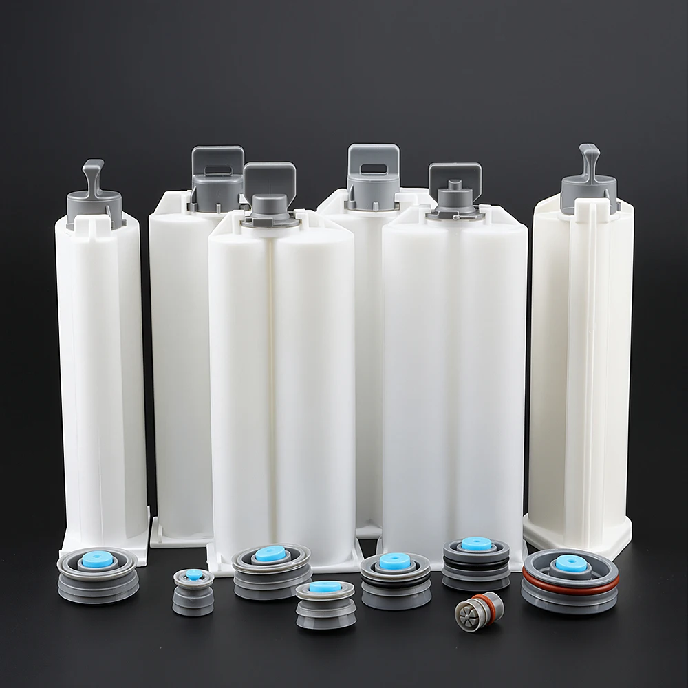5pcs Epoxy Resin Gun Dual Cartridges Plastic Resin Mixer Dual Cartridges Suitable for 1:1 2:1 10:1 50mlAB Glue Gun