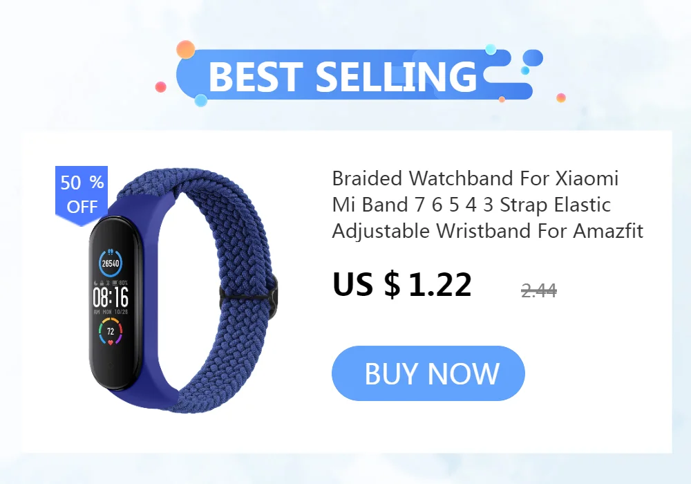 Elastic Nylon Watch Strap For Xiaomi Mi Band 7 6 5 4 3 Band Adjustable Wristband For Xiaomi Mi Band 3 4 5 6 7 Strap Replacement
