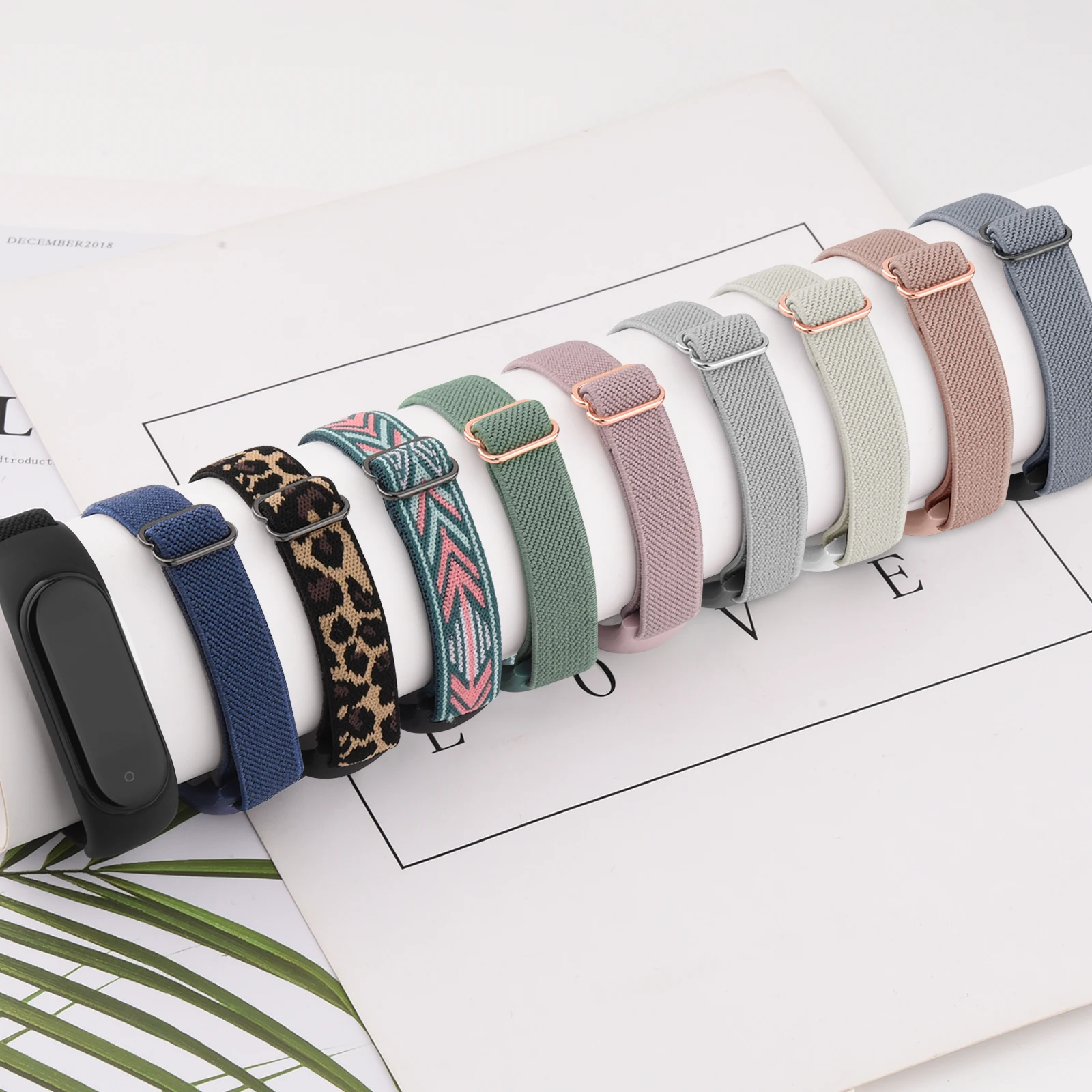 Elastic Nylon Watch Strap For Xiaomi Mi Band 7 6 5 4 3 Band Adjustable Wristband For Xiaomi Mi Band 3 4 5 6 7 Strap Replacement