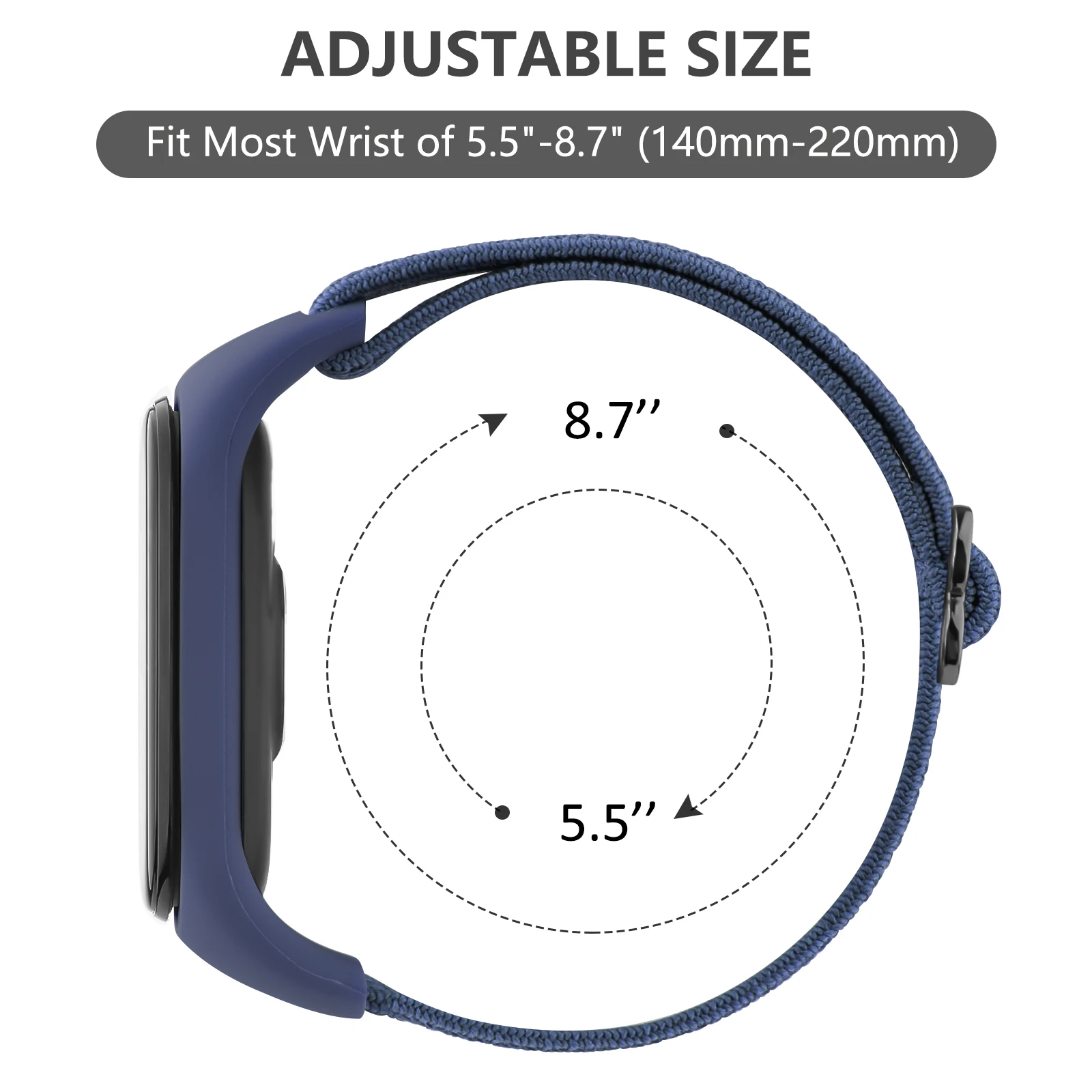 Elastic Nylon Watch Strap For Xiaomi Mi Band 7 6 5 4 3 Band Adjustable Wristband For Xiaomi Mi Band 3 4 5 6 7 Strap Replacement