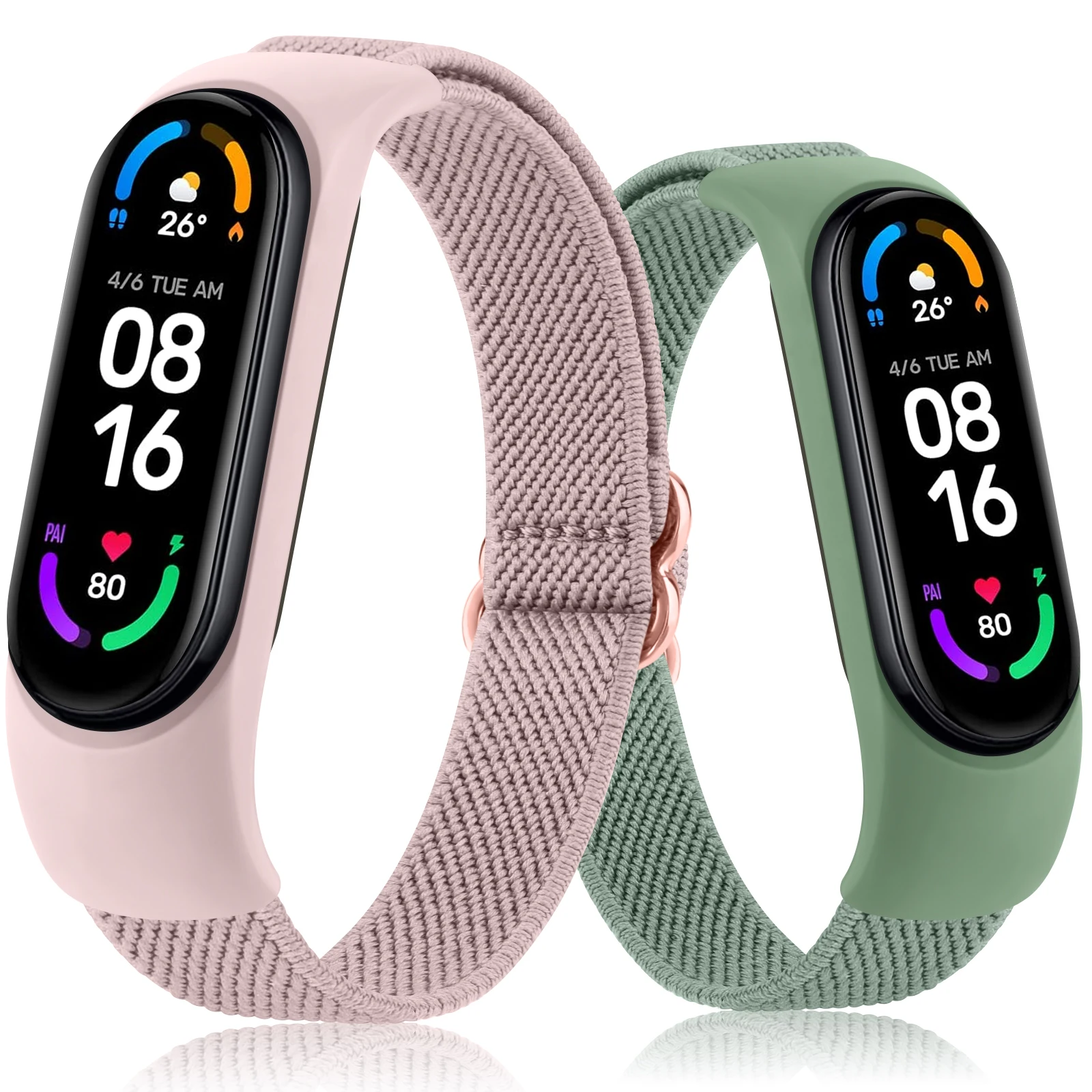 Elastic Nylon Watch Strap For Xiaomi Mi Band 7 6 5 4 3 Band Adjustable Wristband For Xiaomi Mi Band 3 4 5 6 7 Strap Replacement