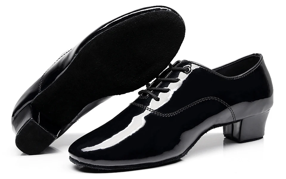 Men's Soft Latin Dance Shoes Modern Dance Plus-Size 2.5cm Heel for Boy Ballroom Tango Children Man Black Dance Shoes Soft Sole
