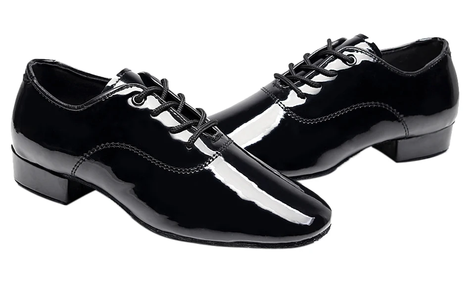 Men's Soft Latin Dance Shoes Modern Dance Plus-Size 2.5cm Heel for Boy Ballroom Tango Children Man Black Dance Shoes Soft Sole
