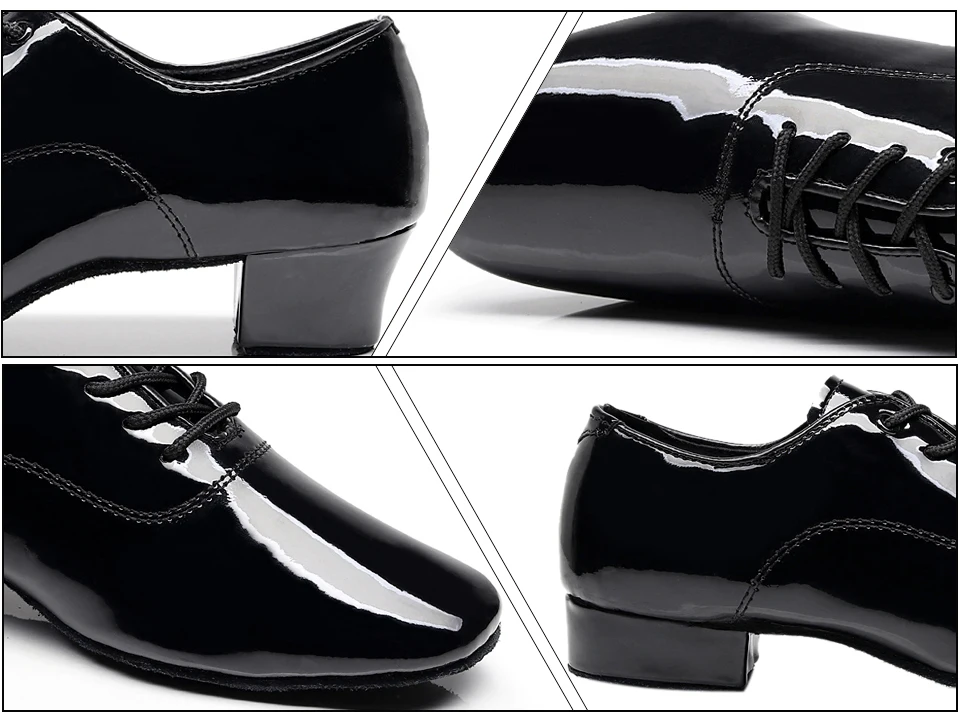 Men's Soft Latin Dance Shoes Modern Dance Plus-Size 2.5cm Heel for Boy Ballroom Tango Children Man Black Dance Shoes Soft Sole