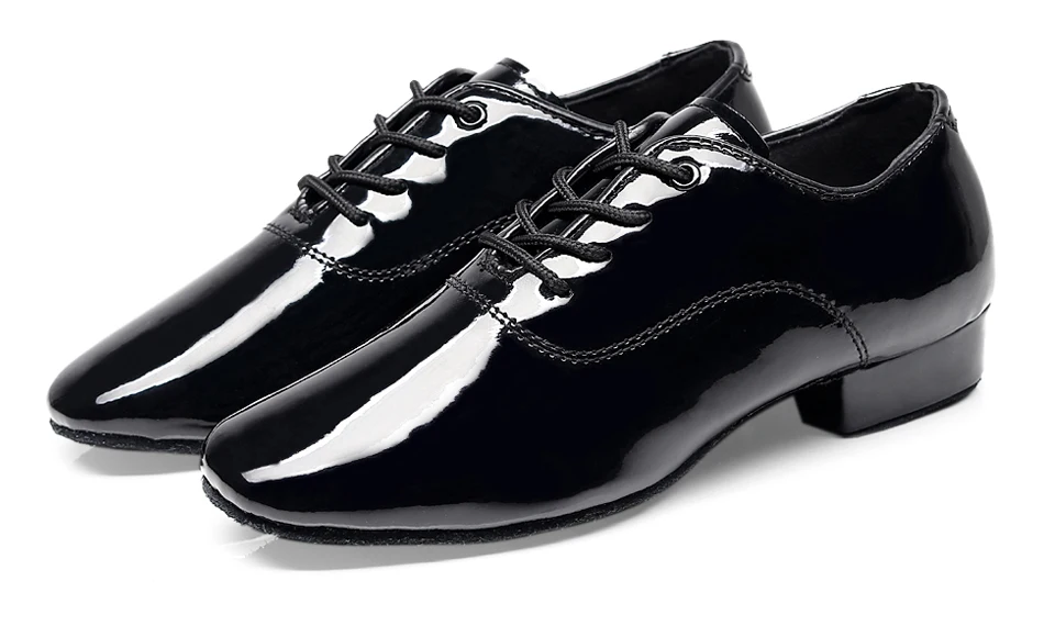 Men's Soft Latin Dance Shoes Modern Dance Plus-Size 2.5cm Heel for Boy Ballroom Tango Children Man Black Dance Shoes Soft Sole