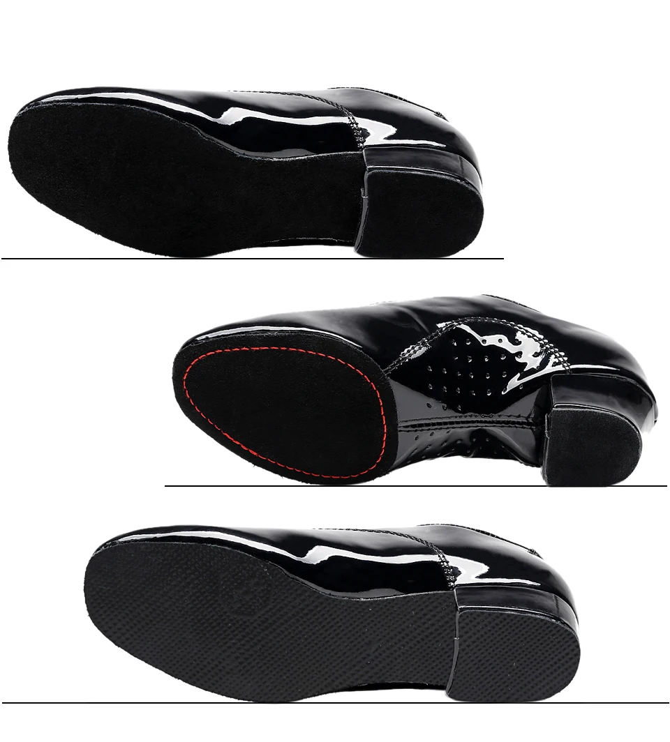 Men's Soft Latin Dance Shoes Modern Dance Plus-Size 2.5cm Heel for Boy Ballroom Tango Children Man Black Dance Shoes Soft Sole