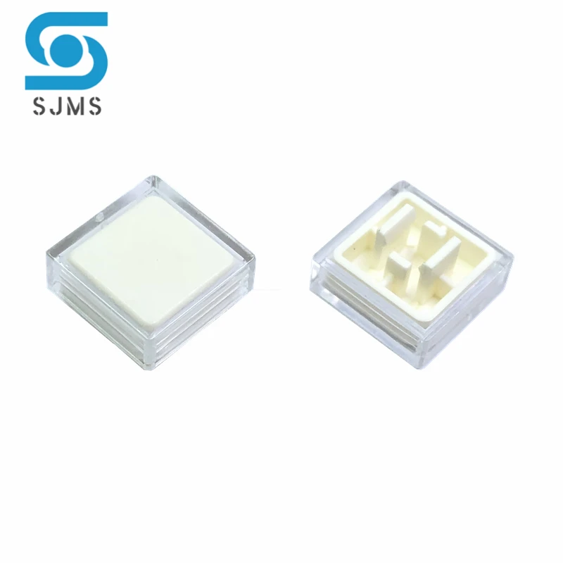 50 Set A14 10x10x5.6mm Long feet Key Caps + Transparent Cover Button Cap Hat Adaptable For 12*12*7.3mm Square Head Touch Switch