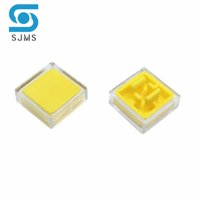 50 Set A14 10x10x5.6mm Long feet Key Caps + Transparent Cover Button Cap Hat Adaptable For 12*12*7.3mm Square Head Touch Switch