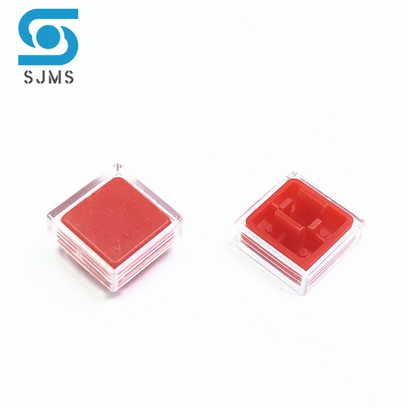 50 Set A14 10x10x5.6mm Long feet Key Caps + Transparent Cover Button Cap Hat Adaptable For 12*12*7.3mm Square Head Touch Switch