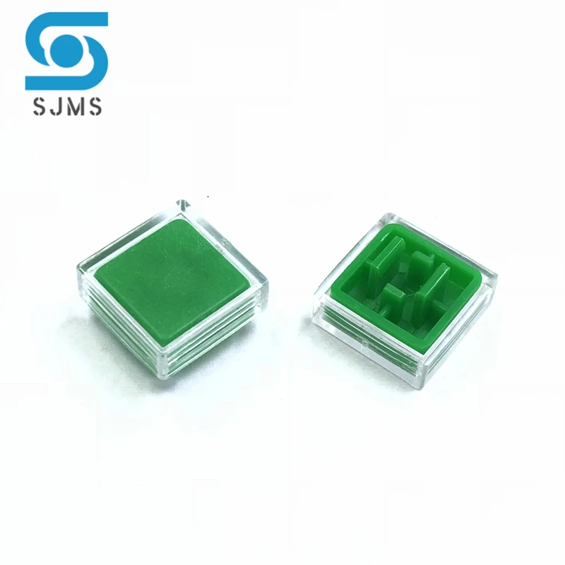 50 Set A14 10x10x5.6mm Long feet Key Caps + Transparent Cover Button Cap Hat Adaptable For 12*12*7.3mm Square Head Touch Switch