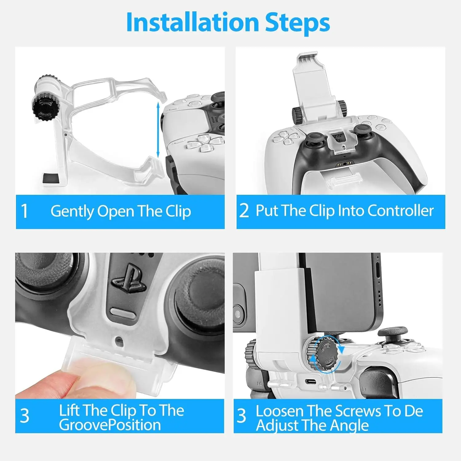 PC Flexible Controller Clamp Stand 360 Degree Angle Adjustment Phone Holder For PS5 Controller Gamepad Game Accessories
