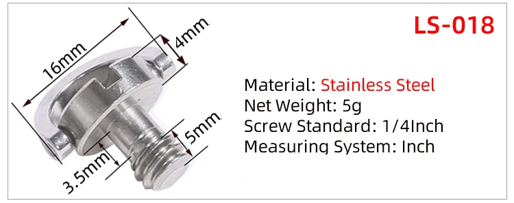 1/4 Quick Release Screw Set Folding D-Ring Screw Set for SLR Camera Photography Tripod Monopod Quick Release Plate
