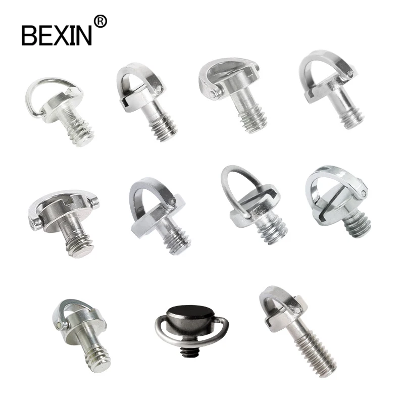 1/4 Quick Release Screw Set Folding D-Ring Screw Set for SLR Camera Photography Tripod Monopod Quick Release Plate