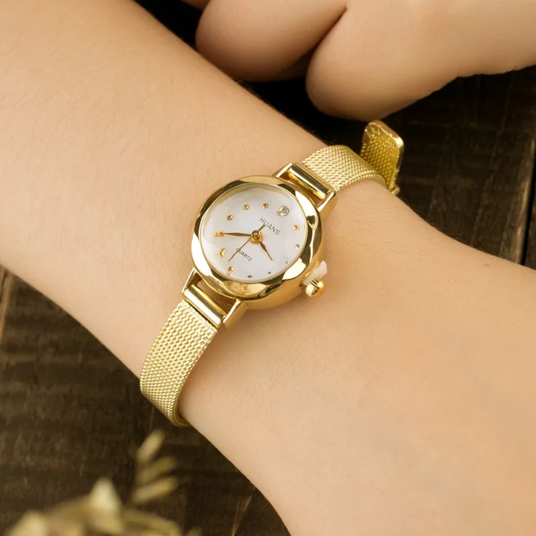 Free Shipping New Fashion Woman Watch Ladies Gold Bracelet Watch Women Mesh Stainless Steel Quartz Watches Gift Relogio Feminino