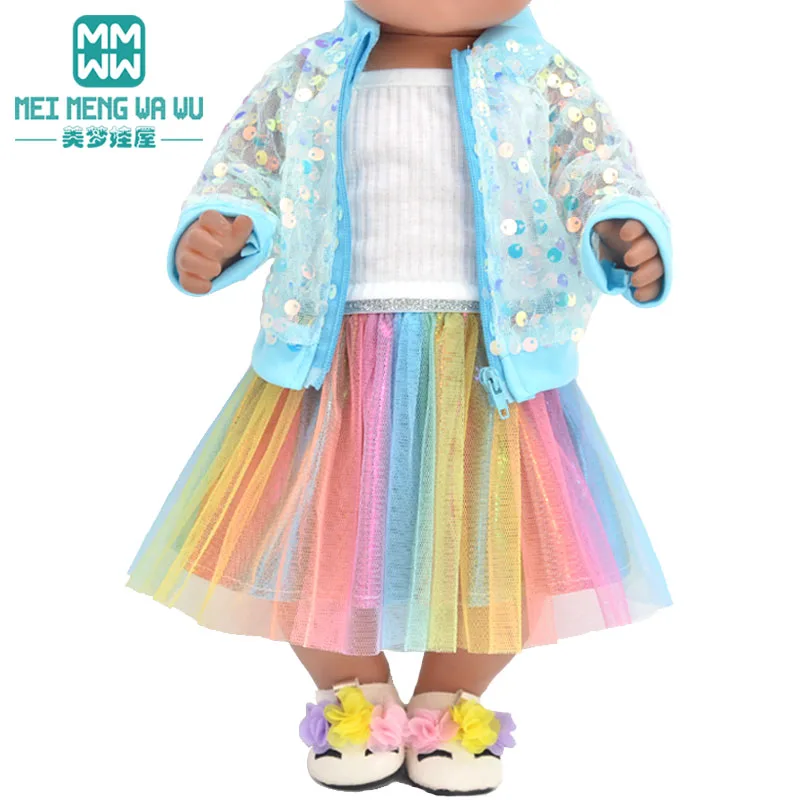 Clothes for Doll Fit 43cm New Born Doll American Doll Fashion Jacket Suit Gauze Skirt Gift