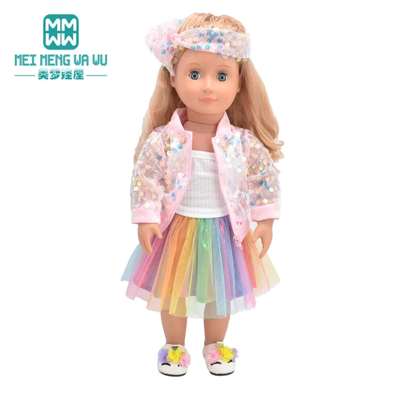 Clothes for Doll Fit 43cm New Born Doll American Doll Fashion Jacket Suit Gauze Skirt Gift