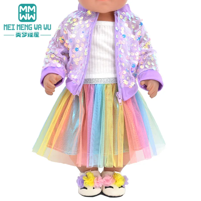 Clothes for Doll Fit 43cm New Born Doll American Doll Fashion Jacket Suit Gauze Skirt Gift