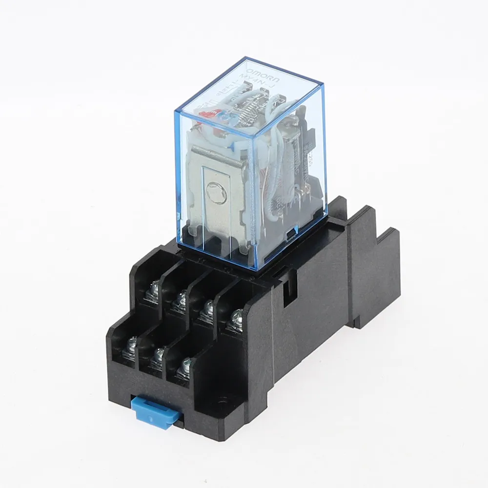 1set MY4NJ 14PIN 4DPDT Electronic Micro Mini Electromagnetic Relay 5A Coil With PYF14A Socket Base DC12V DC24V AC110V 220V 380V
