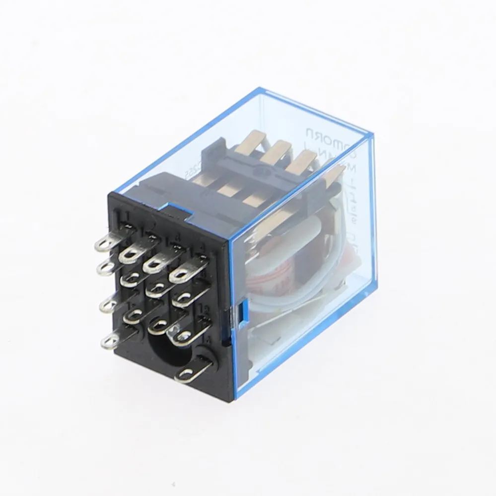 1set MY4NJ 14PIN 4DPDT Electronic Micro Mini Electromagnetic Relay 5A Coil With PYF14A Socket Base DC12V DC24V AC110V 220V 380V
