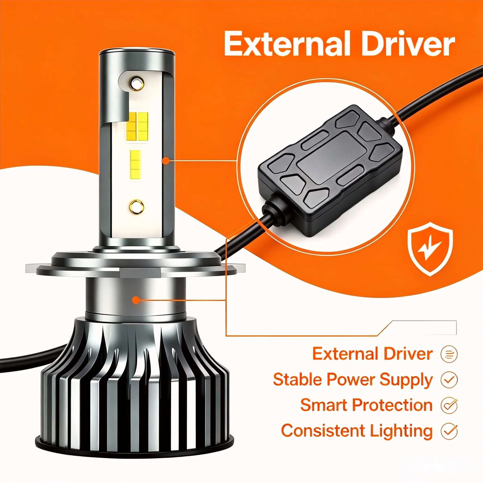 Heyword H4 LED H7 3 Color Changing Car Headlights Fog Lights 3000K 4500K 6500K Flash 80W Auto Lights 2 PCS H1 H3 H11 9005 H13