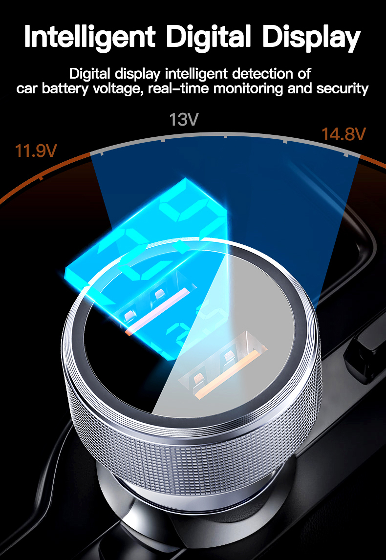 54W USB Car Charger Quick Charge 3.0 Fast Charging Type C QC PD3.0 Mobile Phone Charger Adapter For iPhone Xiaomi Samsung Huawei