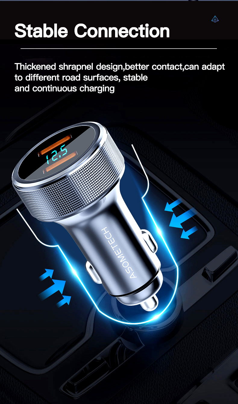 54W USB Car Charger Quick Charge 3.0 Fast Charging Type C QC PD3.0 Mobile Phone Charger Adapter For iPhone Xiaomi Samsung Huawei