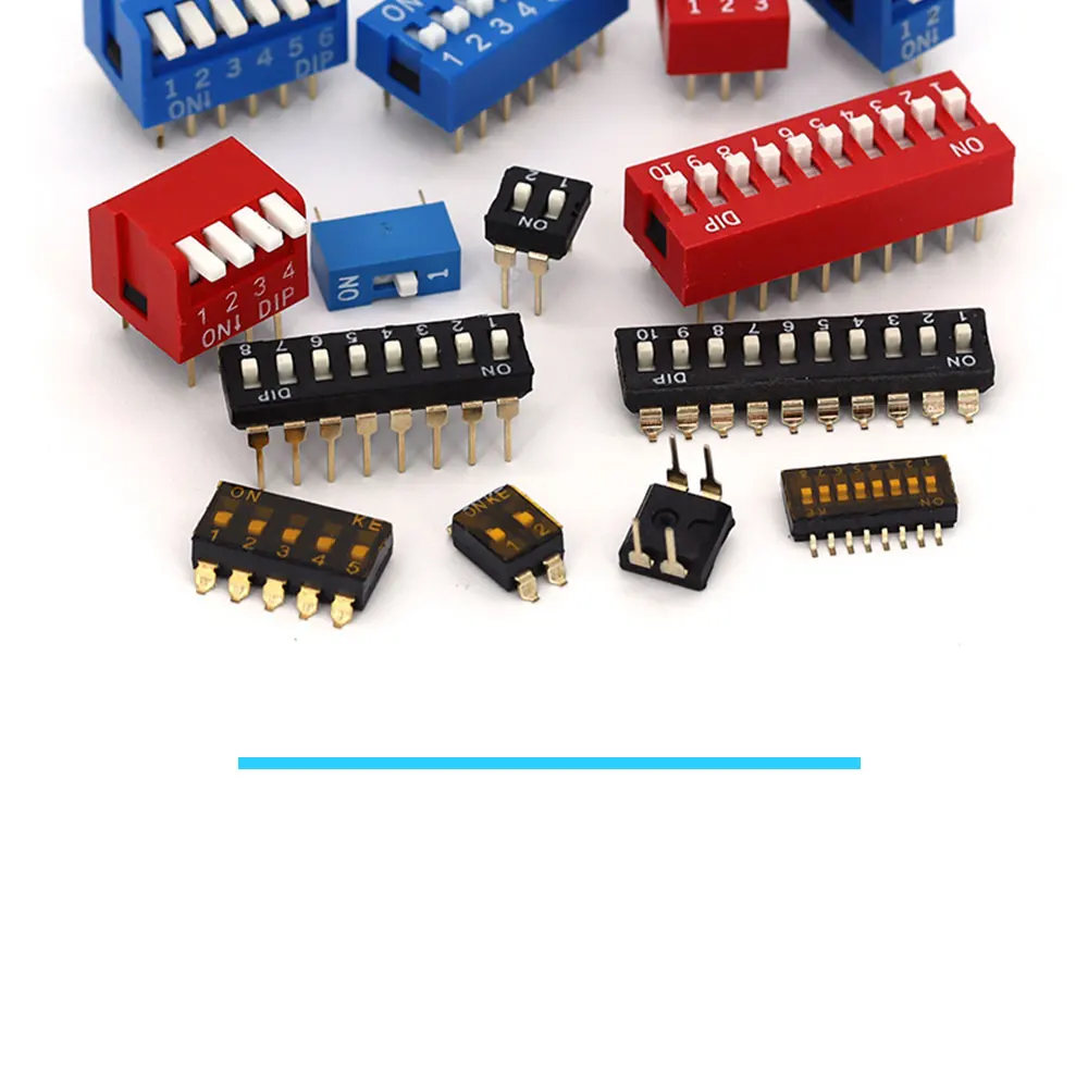 5-50PCS Slide Type Switch Module 1 2 3 4 5 8 10PIN /1.27/2.54mm Position Way DIP/SMD Pitch Toggle Switch Blue Snap Switch Dial