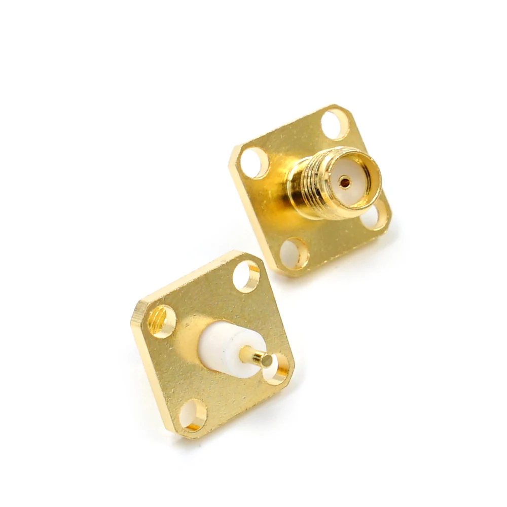 10PCS SMA Female Jack Panel Mount RF Coax Connector Flange Solder Gold Plating of Copper