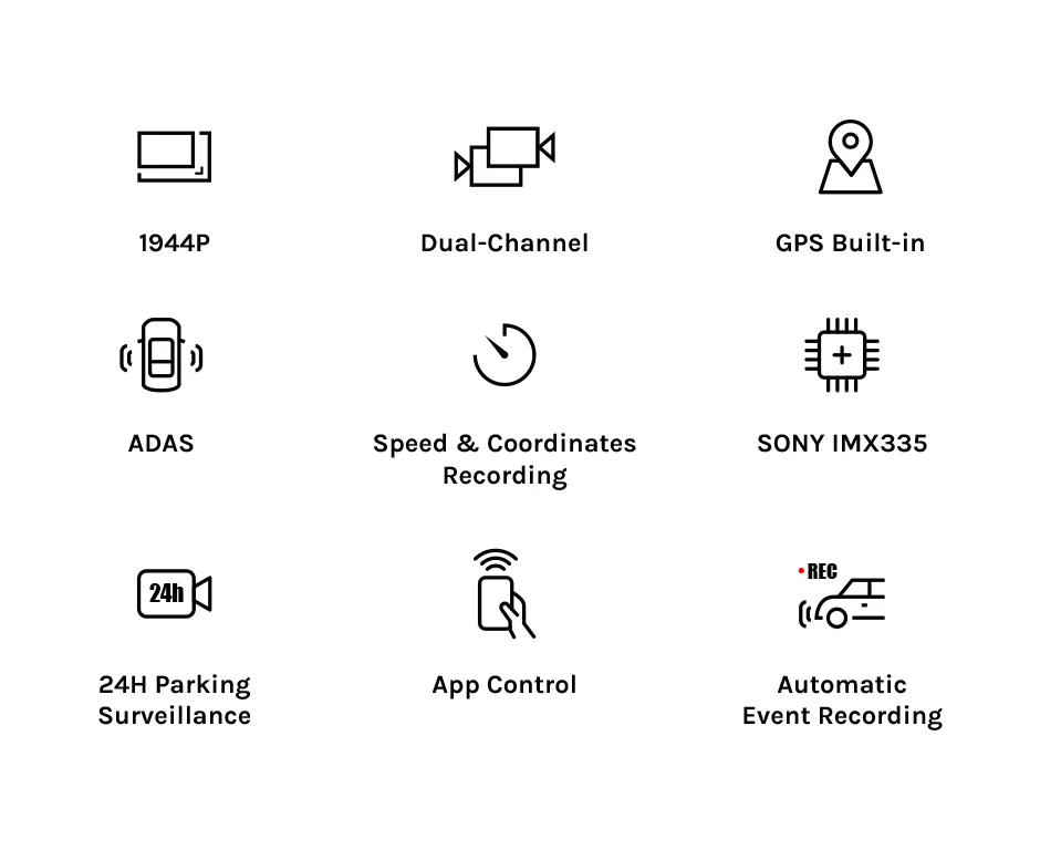 70mai A500S Recorder Car DVR Front Cam A500S 1944P Night Vision 70mai Dash Cam Pro Plus Built-in GPS Wifi Support Rear Cam