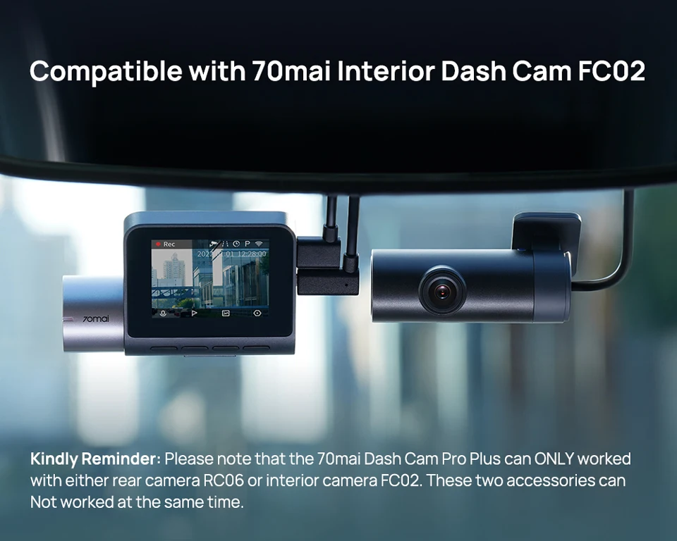 70mai A500S Recorder Car DVR Front Cam A500S 1944P Night Vision 70mai Dash Cam Pro Plus Built-in GPS Wifi Support Rear Cam