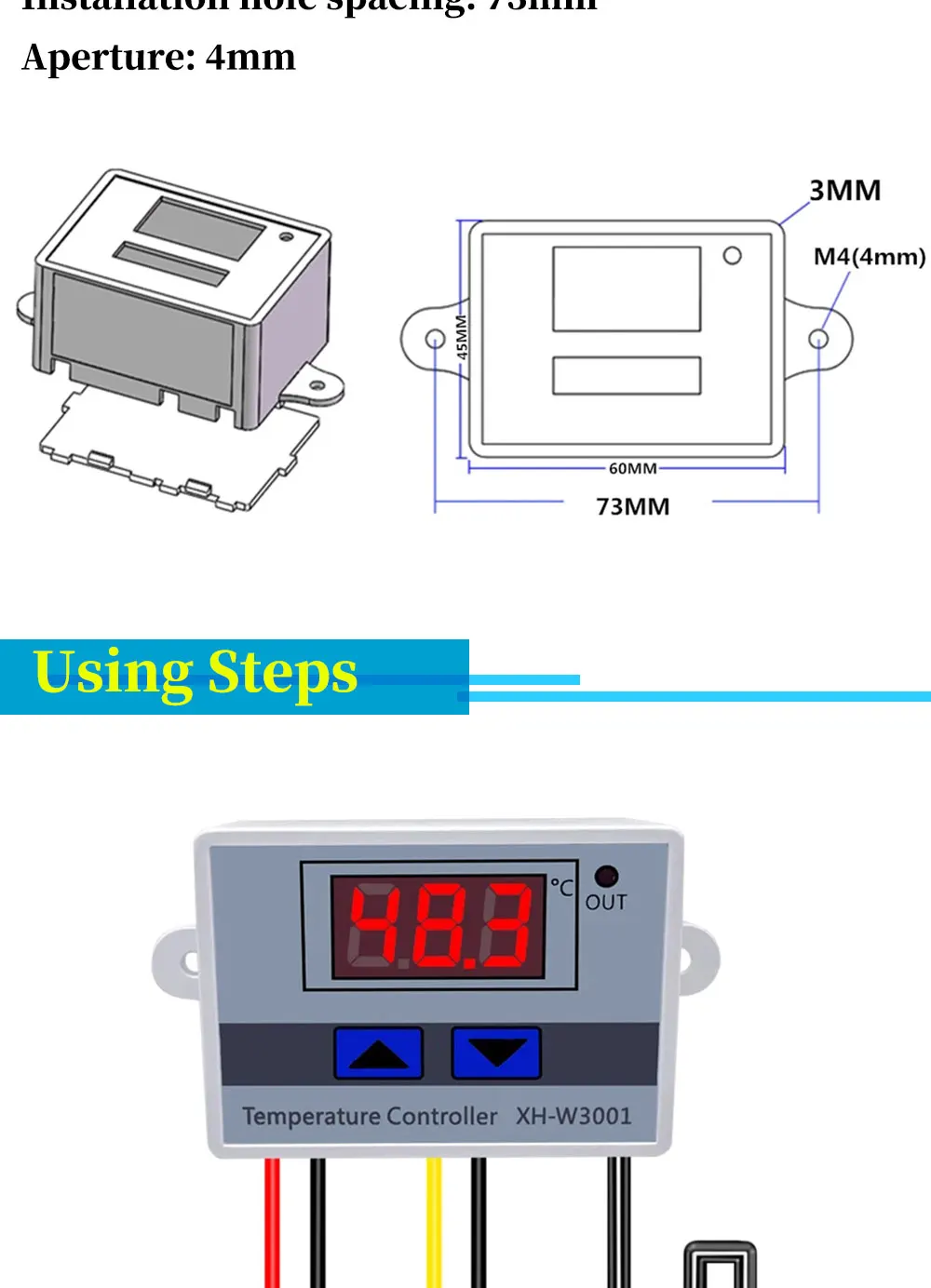 W3001 110V 220V 12V 24V Digital Temperature Controller Thermostat Thermoregulator Aquarium Incubator Water Heater Temp Regulator