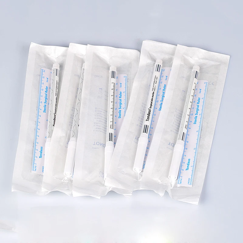Eyebrow skin marker pen white surgical accessory with measuring ruler and microblading positioning