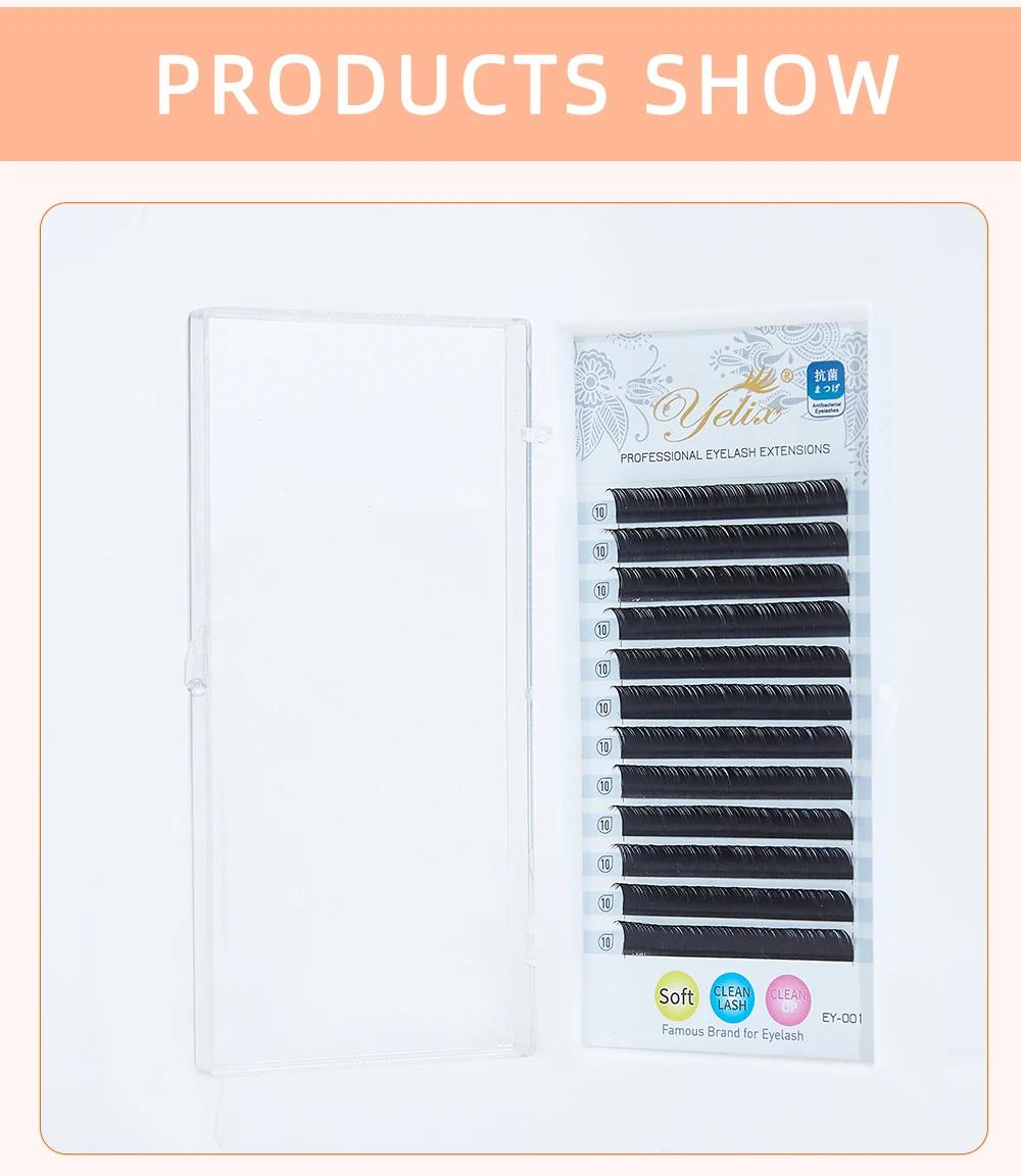 Yelix Professionals Eyelash Extension Silk Lash Extension Individual Lashes Soft Russian Volume Eyelashes Natural Faux Cils