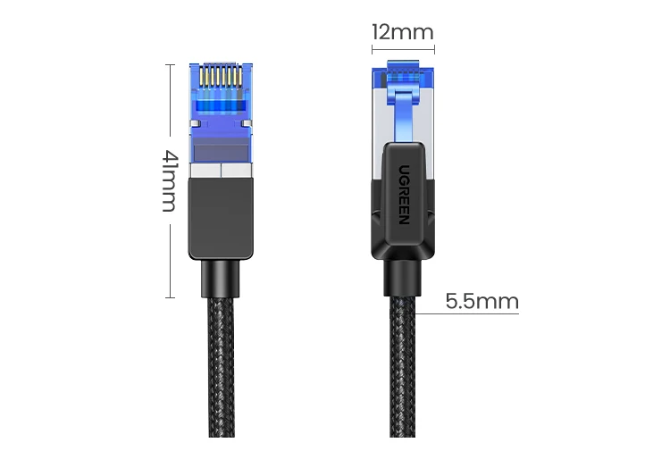 UGREEN Ethernet Cable CAT8 40Gbps 2000MHz CAT 8 Networking Nylon Braided Internet Lan Cord for Laptops PS 4 Router RJ45 Cable