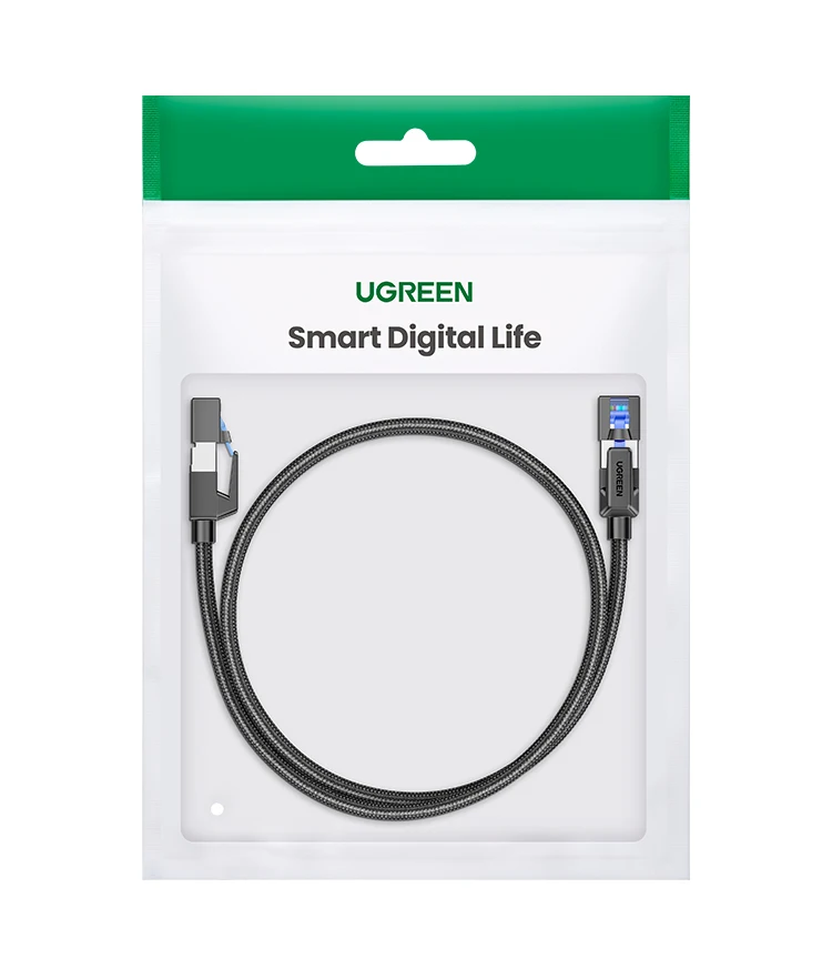 UGREEN Ethernet Cable CAT8 40Gbps 2000MHz CAT 8 Networking Nylon Braided Internet Lan Cord for Laptops PS 4 Router RJ45 Cable