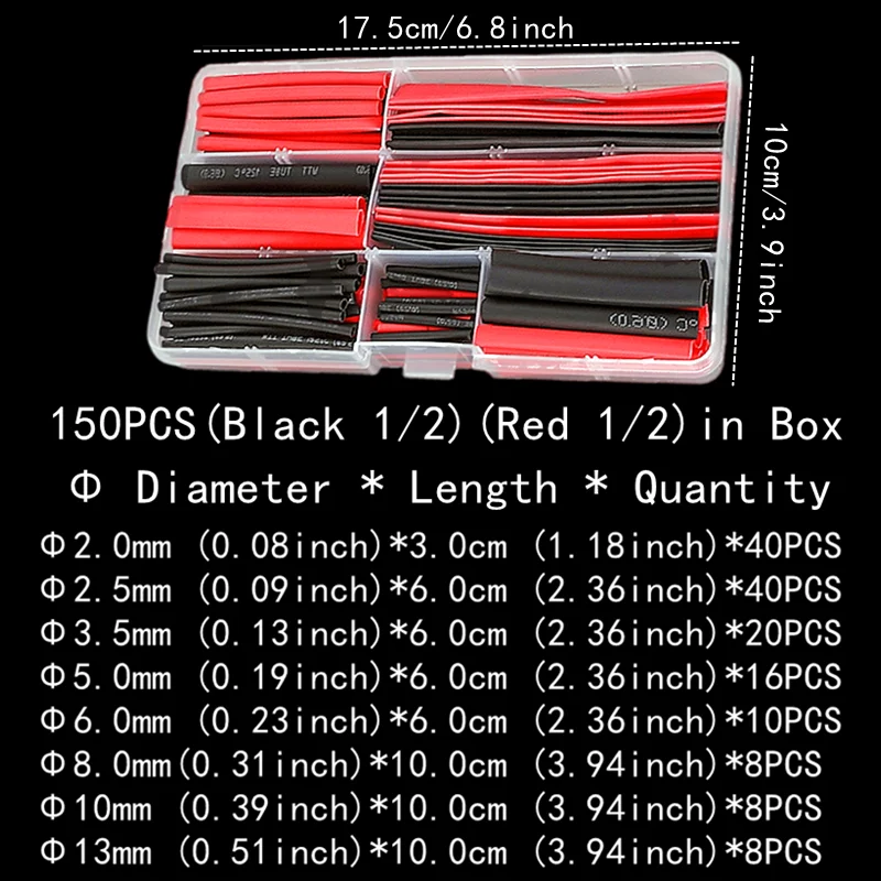 2:1,Heat Shrink Tubing,127-850 PCS,Insulated Polyolefin Sheathed,Electronic DIY Kit,Electrical Connection Tubing,Cable Sleeves