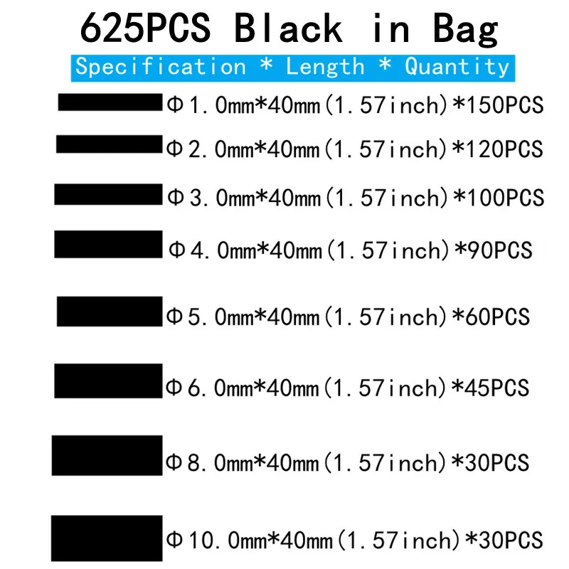 2:1,Heat Shrink Tubing,127-850 PCS,Insulated Polyolefin Sheathed,Electronic DIY Kit,Electrical Connection Tubing,Cable Sleeves