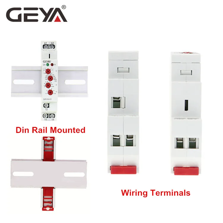 GEYA Over Voltage and Under Voltage Protection Relay DC12V 24V 48V 220V 10A Voltage Protector Relay GRV8-02