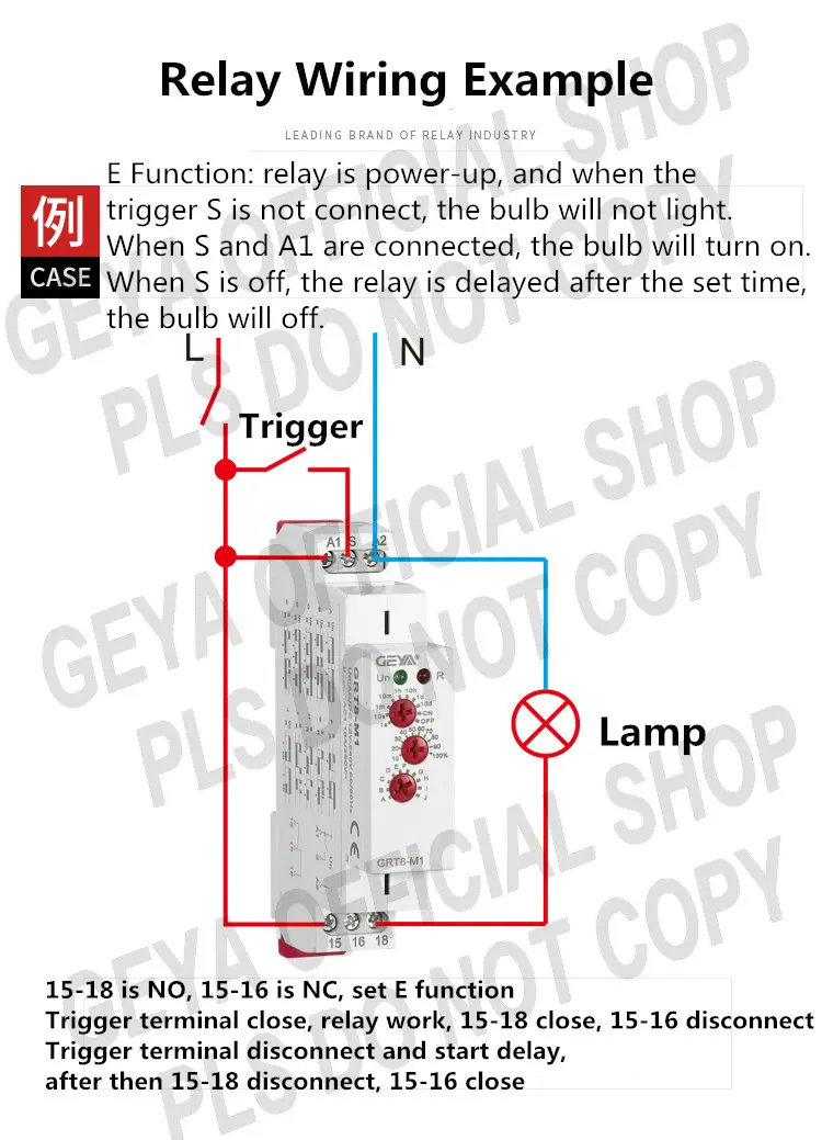 GEYA Multifunction Timer Relay 12V 24V 220V-Adjustable 10 Functions & 10 Time Ranges with CE CB